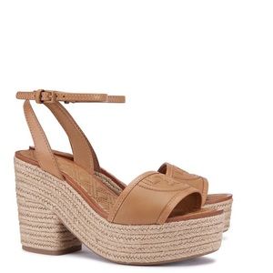 Tory Burch Quilted Marion Espadrille High Hells Sandals